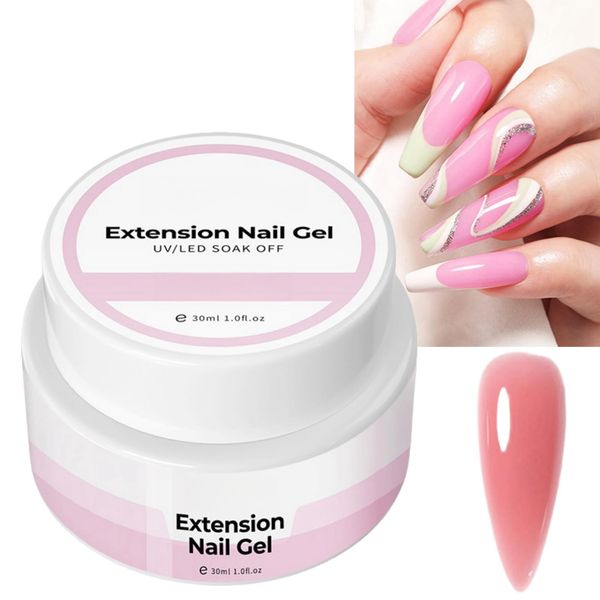 Pink Builder Gel For Nails,Builder Extension Nail Gel,Clear Builder Gel,Gel Nail Extension,Hard Gel Nail Builder for Nail Extensions and Nail Repair,Solid Nail Glue Gel,Nail Strengthener for Weak Nail