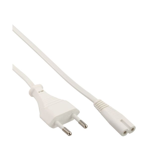 InLine® 16603W power cable, power plug to Euro 8 C7 plug, white, 0.3 m
