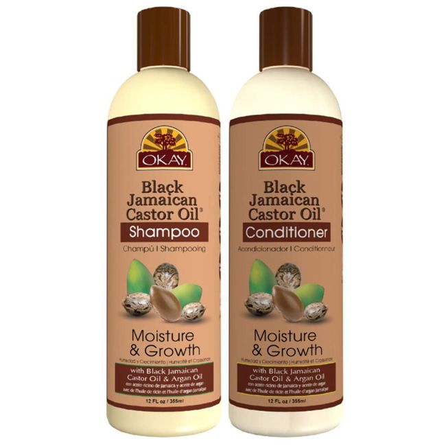 OKAY-Shampoo and Conditioner Black Jamaican Castor Oil Hair Care Set Moisture and Growth - Set Of 2