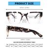 JM 3 Pack Square Reading Glasses for Women Men, Oversized Rectangle Spring Hinge Readers Blue Light Blocking +2.25
