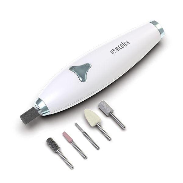 HoMedics Luxury 6 in 1 Electric Manicure/Pedicure Set - Six attachments to clean, repair, shape, file and polish your nails with eight adjustable speeds