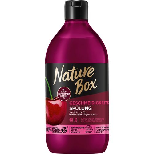 Nature Box Conditioner Smoothness (385 ml), Hair Conditioner with Cold Pressed Cherry Oil, Conditioner Ideal for Unruly Hair