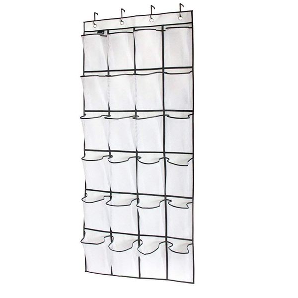 Wall Pocket, Shoe Storage Pocket, 24 Pockets, Door Back Shoe Rack, Wall Mounted Shoe Rack, Entrance Storage, Clothes Box, Small Items, 4 Hooks Included