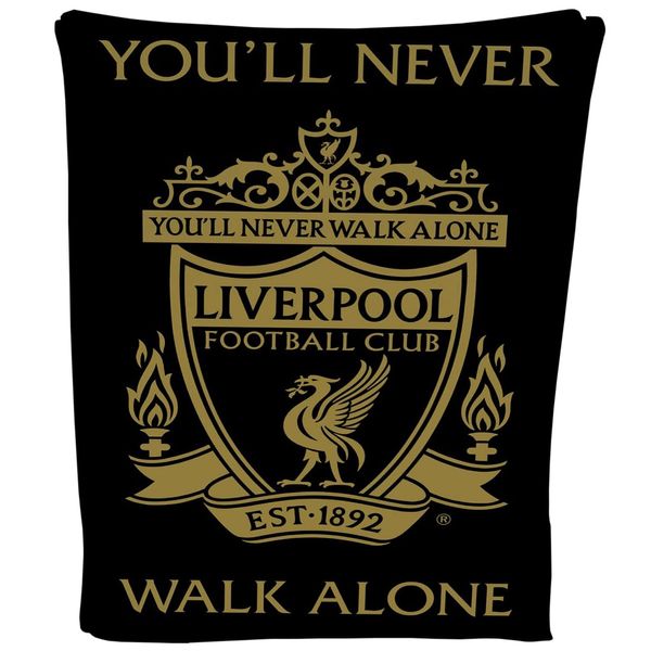 Todd Linens Liverpool Football Crest Black Fleece Blanket Throw Soft LFC Warm Sofa Travelling Blanket Liverpool Gift for Men Kids Teen 100x 150 cm