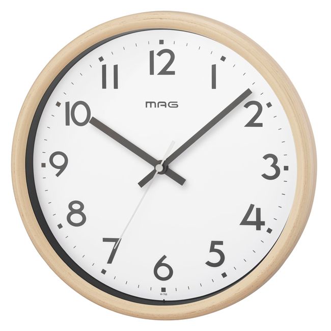 MAG W-768A IV-Z Wall Clock, Radio Clock, Analog, Torte, Nighttime Second Hand Stop Function, Ivory