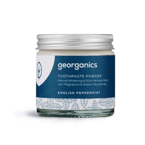 Georganics Natural English Peppermint Flavour Whitening Toothpaste Powder 60 ml