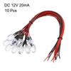 sourcing map 10Pcs 10mm Pre Wired LED, Orange DC12V Clear Lens, Light Emitting Diodes