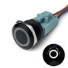 MGI SpeedWare Black Aluminum Push Button Switch 22mm with Socket, 3A 12vDC Ring LED (Momentary, White)