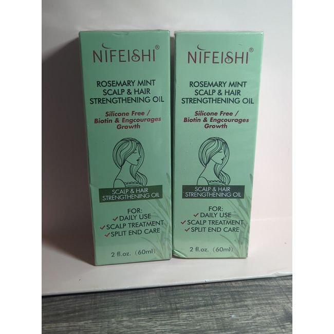 Lot of 2 Rosemary Mint Scalp & Hair Strengthening Oil Each 2 oz /60ml .