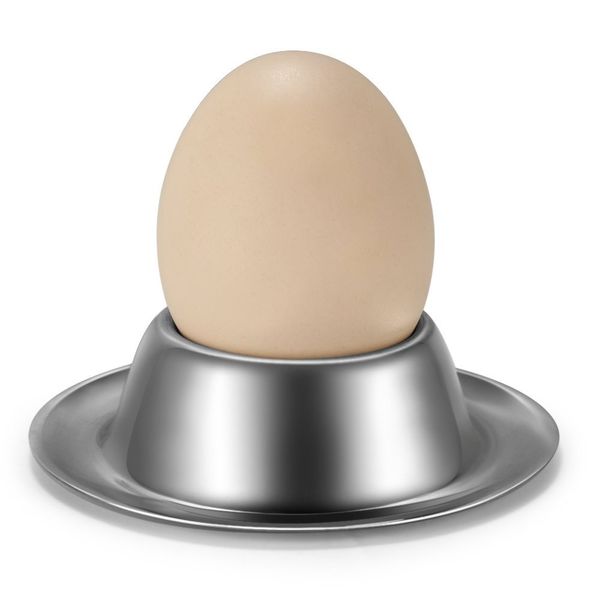 Flexzion Flexzion Egg Cups for Soft Boiled Eggs - Set of 2 Stainless Steel Egg Cup - Stackable Hard Boiled Egg Holder with Base for Serving, Breakfast, Brunch