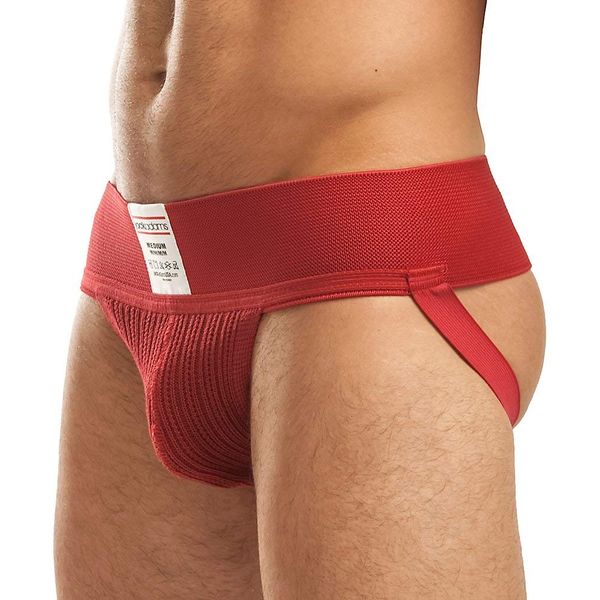 Jack Adams Men's No. 1874 Jockstrap Jock Strap, Red, L