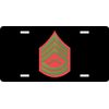 USMC E-7 Gunnery Sergeant Green Red Chevron License Plate