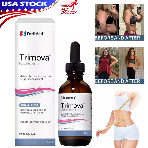 TRIMOVA GLP-1 Drops 30ML Metabolism Boosting Vitamin Drops For Men & Women🔥 USA