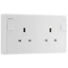 BG Electrical 822CON-01 Double Switched Converter Power Socket, White Moulded, 13 Amp