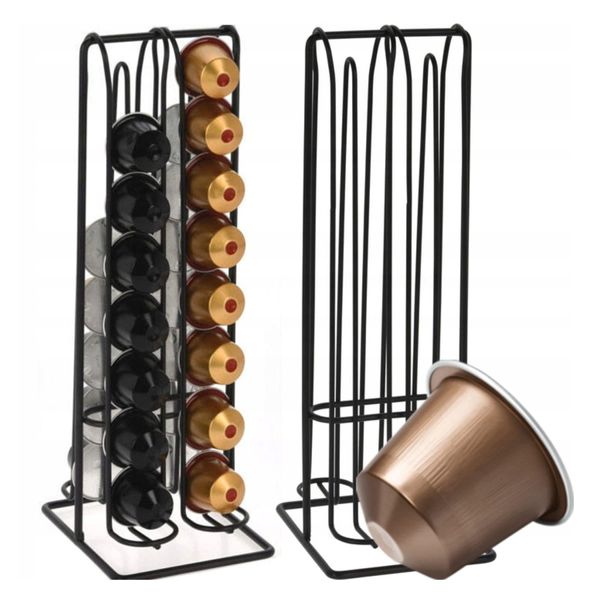 Coffee Capsules Holder Kitchen Organizer for 32 Nespresso Pods Capsules Rack Organizer for Coffee Pads