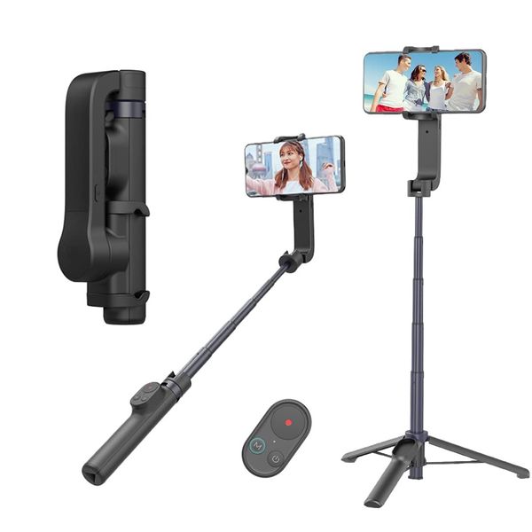 Smartphone Gimbal Selfie Stick, Tripod, Selka Stick, Wireless, Foldable, Single Hand Held, Single Axis Stabilizer, 5 Stage Telescopic Selfie Stick, Smartphone Tripod, Multi-Functional Remote Control, Automatic Rotation, Stable Photography, Anti-Shake, Fol