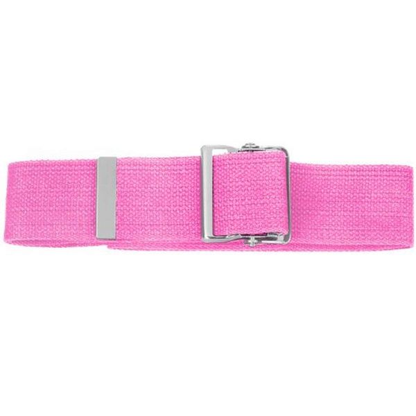 Prestige Medical Cotton Gait Belt with Metal Buckle, Hot Pink