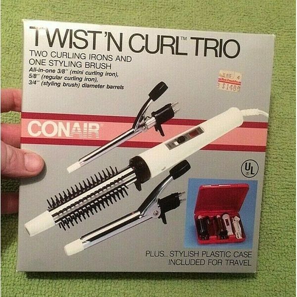 1984 Conair Twist N Curl Trio Curling Irons NIB NOS Collectible Vintage Rare