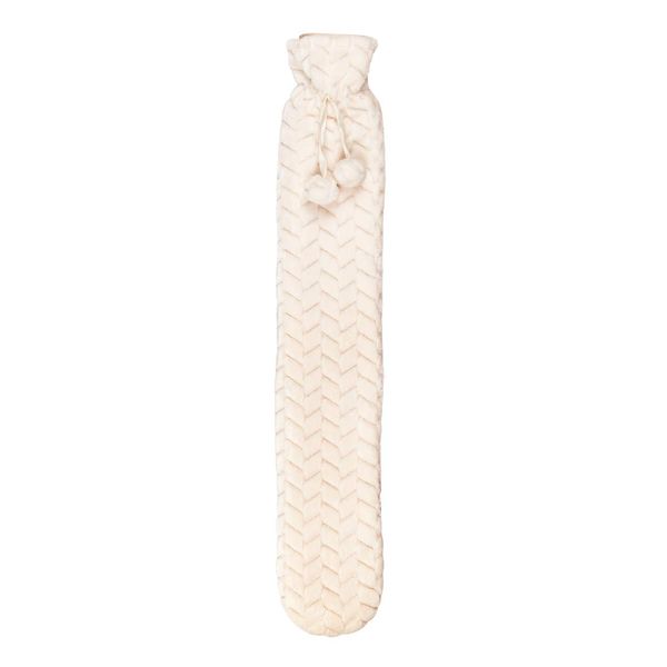 Luxury Hot Water Bottle | Faux Fur Cream | L72xW12cm