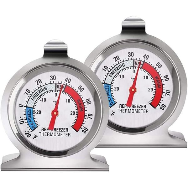 2Pcs Refrigerator Thermometer Freezer Kitchen Fridge Temperature Gauge Sensor