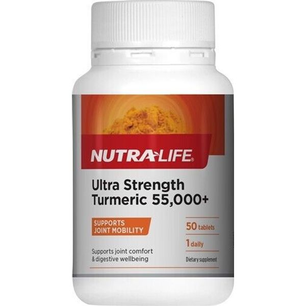 Nutralife Ultra Strength Turmeric 55,000+ Tablets 50 for Joints -  NZ made