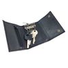Black Leather Key Case Wallet with Soft Nappa Leather Key Ring