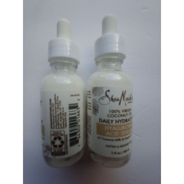 2 Shea Moisture Hyaluronic Acid Serum Dry Skin 100% Virgin Coconut Oil 1oz