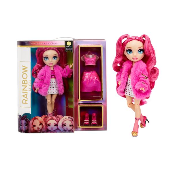 Rainbow High Stella Monroe – Fuchsia (Hot Pink) Fashion Doll with 2 Doll Outfits to Mix & Match and Doll Accessories, Great Gifts for Kids 6-12 Years Old