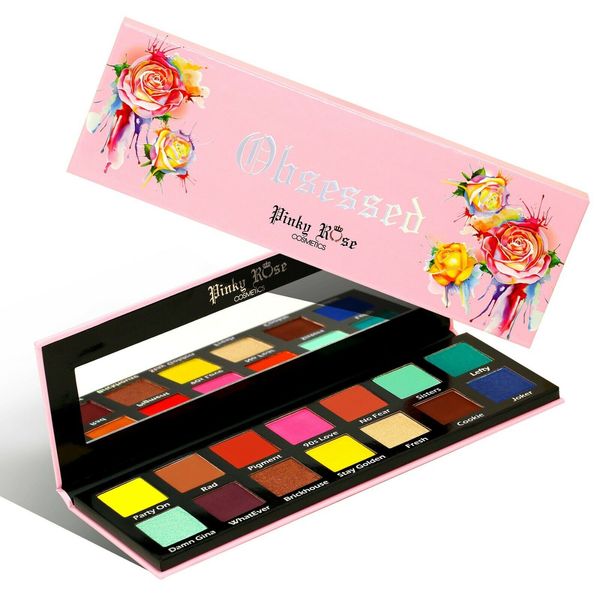 Pinky Rose Cosmetics Obsessed 14 Eye Shadow Palette New in Box Full Size