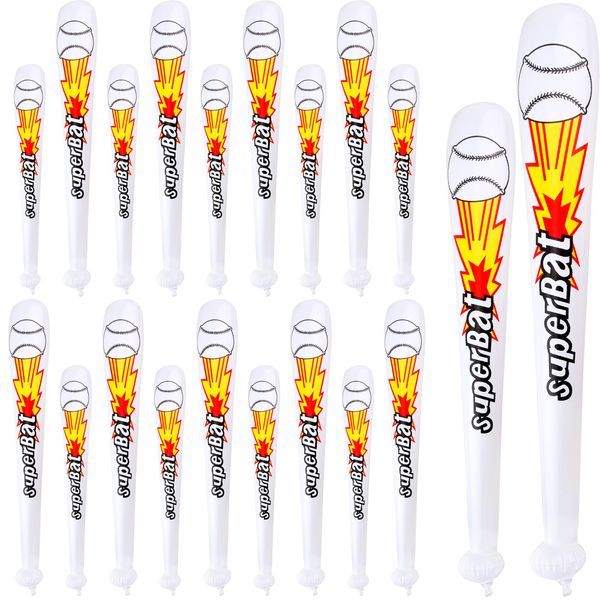 20 Pack Inflatable Baseball Bats 24 Inch and 40 Inch Baseball bat inflates Bulk Blow Up Baseball Bats for Summer Pool Baseball Theme Birthday Party Favors