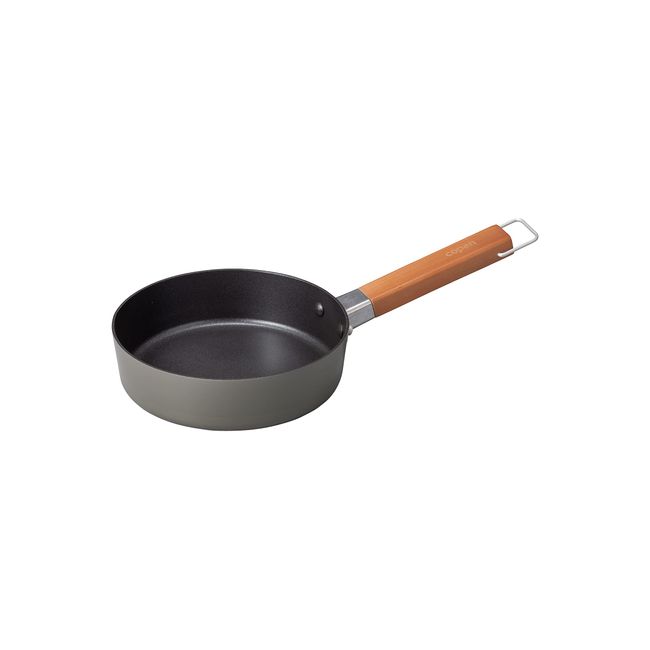 CB Japan Frying Pan, 6.3 inches (16 cm), Ash Gray, Induction Compatible, Fluorine Coating, Natural Wood Handle, Small Frying Pan, Copan