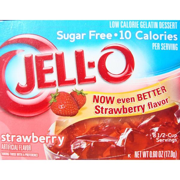 Jell-O Low Calorie Gelatin Dessert, Sugar-Free, Strawberry, 0.6 Ounce (Pack of 4)