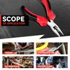 Universial 4.5" Needle Nose Plier Tool with Interlocking Spring Wire Cutting Plier Steel, Red