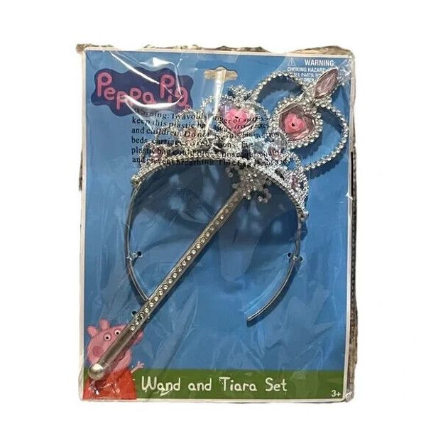 Peppa Pig Wand & Tiara Set Pretend Play Dress Up Accessories New