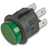 Switch, RND PB, Ill. Green, Push Button/Keyboard Pushbutton Switches, Qty X 1
