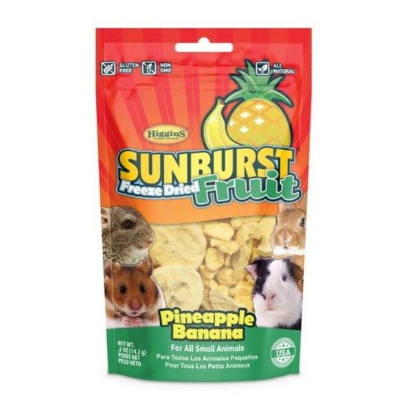 Higgins Sunburst pineaple banana Freeze Dried Fruit for Small Animals 0.5 Oz