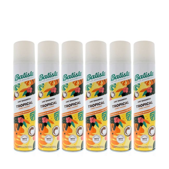 Batiste Dry Shampoo Tropical Exotic Coconut 200ml/120g (6 PACK)