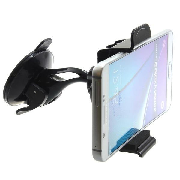 Car Mount Windshield Holder Compatible with iPhone 16/Pro/Max/Plus, Glass Cradle Swivel Dock Suction