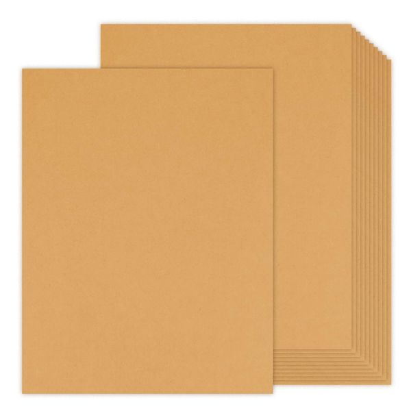 24 Sheets Light Brown Cardstock 8.5 x 11 Kraft Paper, Goefun 80lb Card Stock Printer Paper for Invitations, Menus, Crafts, DIY Cards