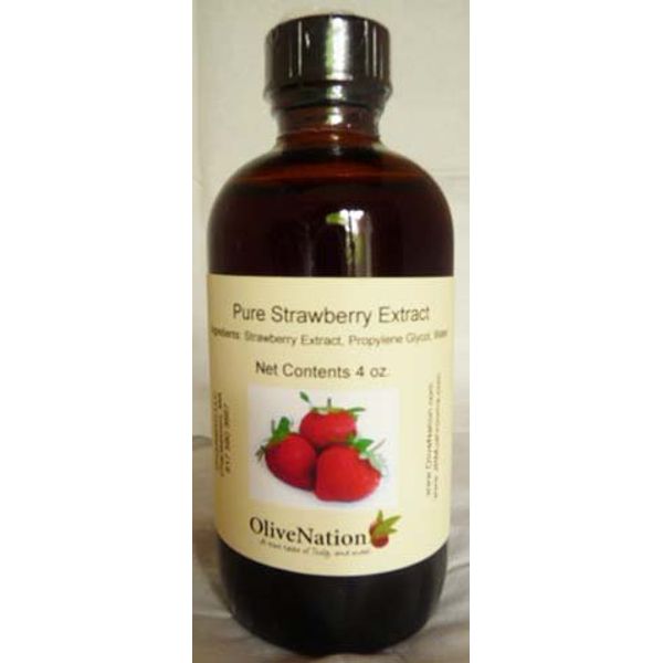 Olivenation Strawberry Extract - Rich Flavor for Beverages, Ice Cream, Fillings, Sauces, Frosting & Dressing - Non-GMO, Gluten Free, Kosher & Vegan - 16 ounces