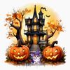 CafePress Haunted House Corgi Witch Large Puzzle, 500 pcs.