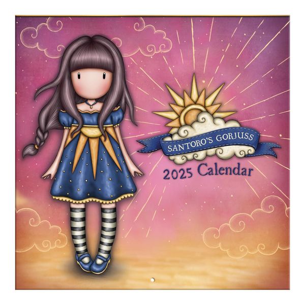 SANTORO Gorjuss 2025 Wall Calendar Ray of Light - 13 Month Calendar Runs Jan'25 to Jan'26 - For Gorjuss Fans with Beautiful Images Every Month - For Her Sister Friend Mum Girlfriend