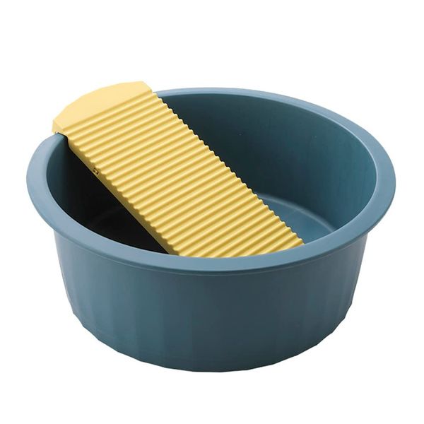 NOLITOY Washtub with Washboard, Washboard, Laundry Basin, Washboard, Bucket, Tub, Hot Water Heater, Scandinavian Design, Compact Storage, Space Saving, Laundry Cleaning, Foot Bath, Outdoor, Travel,