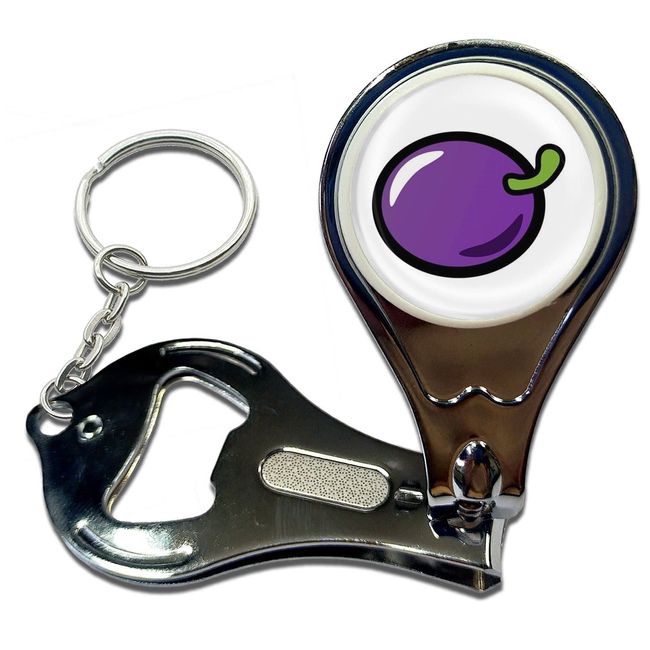 BadgeBeast.co.uk Fruit Machine Plum - Key Ring Bottle Opener and Nail Clipper