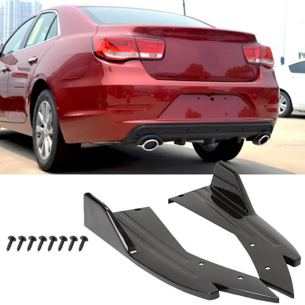 Rear Diffuser Bumper Splitter Canard Lip Side Skirts Black For Chevrolet Malibu