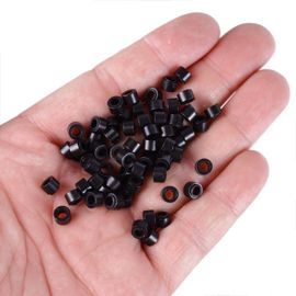 1000 Silicone Micro Link Rings 5mm Lined Beads Deadlocks for Hair Extensions  Tool (Light Brown)