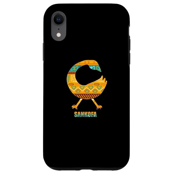 iPhone XR Sankofa Symbol with African Pattern, Black History Case