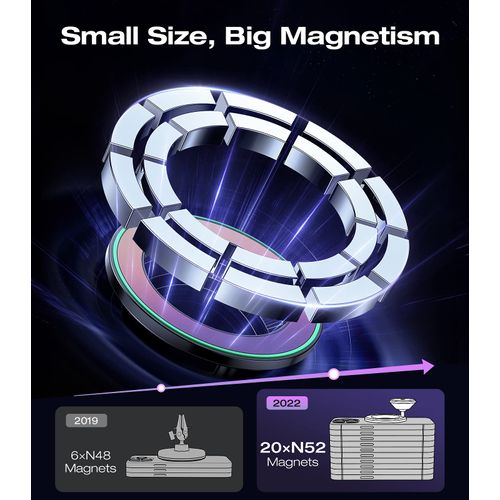 VICSEED Fit for MagSafe Car Mount [Colorful Gradient] Magnetic Phone Holder for Car Dashboard [Lasting & Never Fall] All Metal Sturdy Phone Mount for Car Dash Fit iPhone 16 Pro Max 15 14 13 12 Samsung