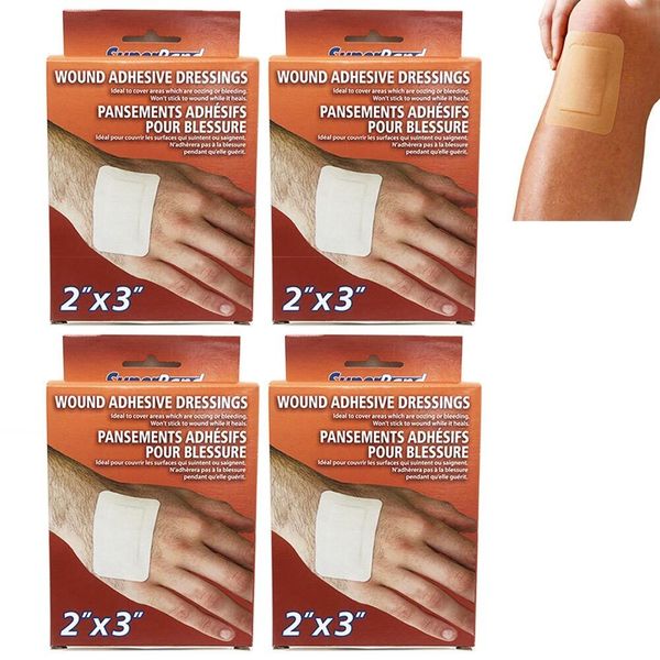 20 Wound Adhesive Dressing Bandages Pad 2X3 Sterile Wrap Medical First Aid Care