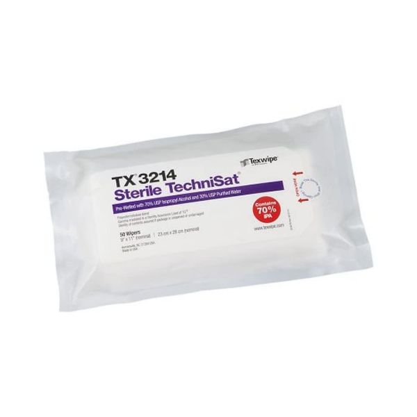 Texwipe TX3214 TechniSat® Sterile Prewet Wiper 50 Count